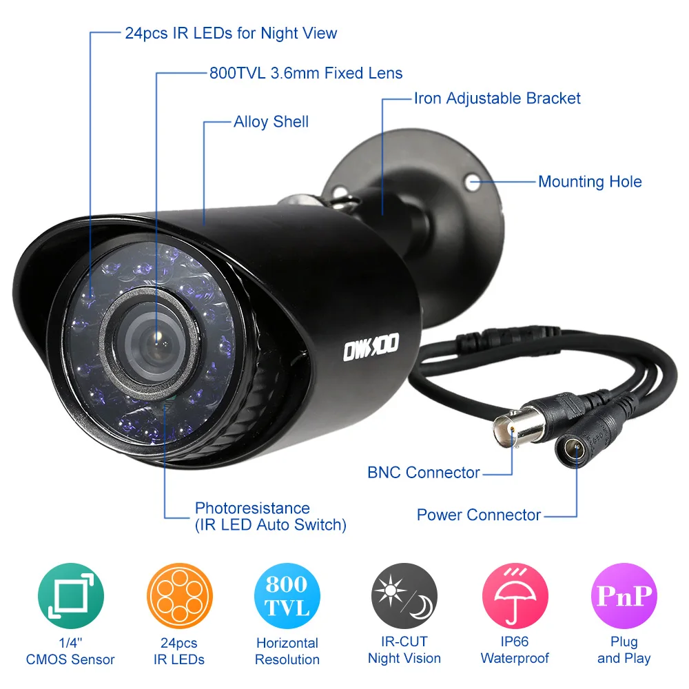 OWSOO 8 канальный канал Full 960H/D1 800TVL CCTV DVR система безопасности Поддержка ночного