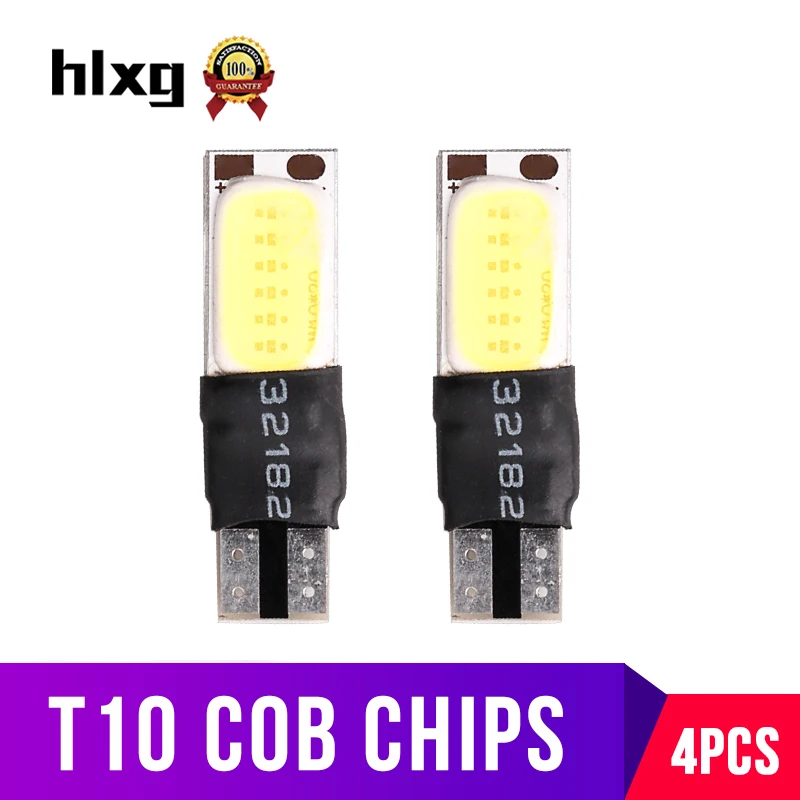Hlxg 4 шт. T10 LED W5W COB 168 194 интерьерные лампы для автомобиля купольные огни сигнальная