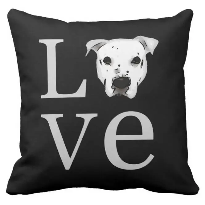 Черный чехол для подушки питбуля с рисунком щенка американский питбуль терьер