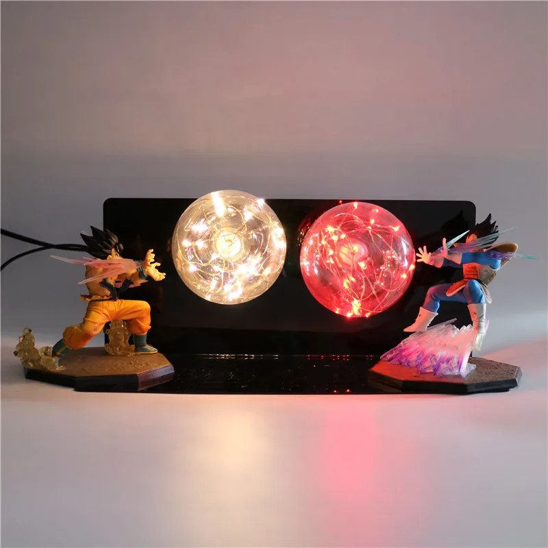 YR Dragon Ball Z Сон Гоку против Вегета 3D лампа детские фигурки DIY светодиодный аниме модель luminaria детский ночной Светильник для спальни - Испускаемый цвет: YR