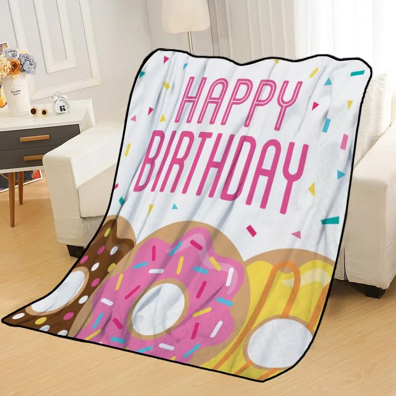 ?? カスタムドーナツパターン毛布ベッドスローブランケットソフトブランケット夏毛布アニメ毛布旅行毛布