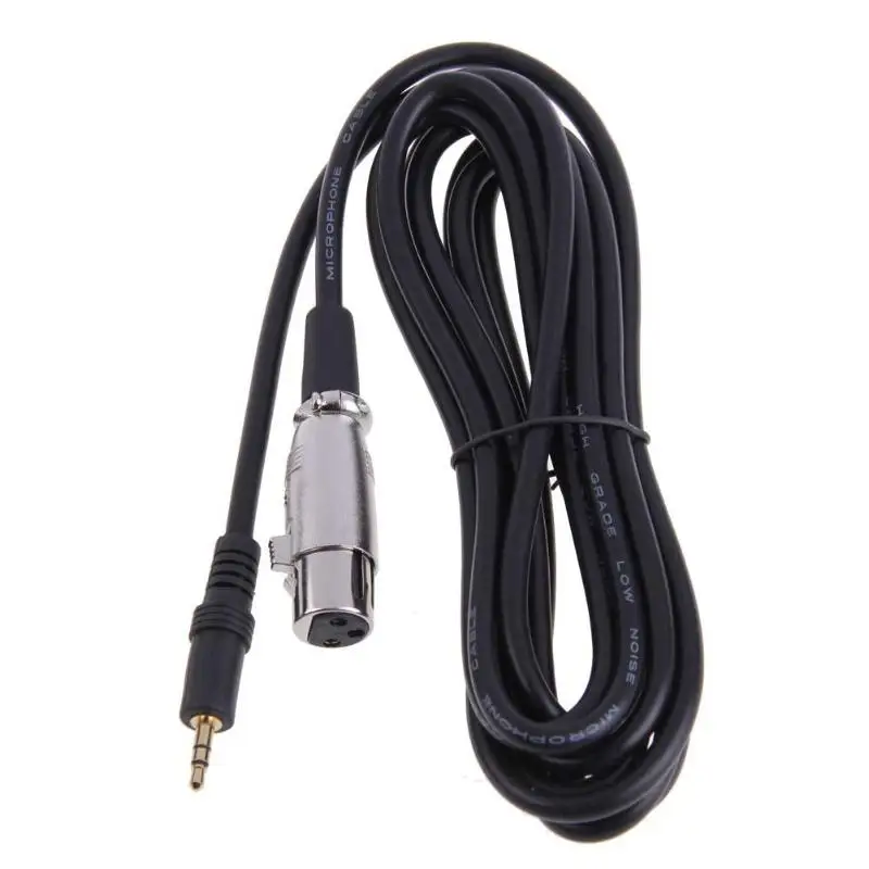 

1 шт. XLR 3-контактный переходник под прямым углом 1/8 XLR3F под прямым углом 3,5 мм TRS стерео кабель для микрофона для цифровой камеры/микрофона