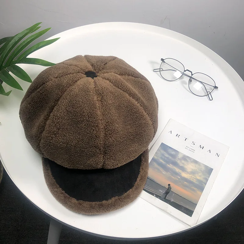Зимние теплые утолщенные шапки модная имитация овечьей шерсти Snapback cap s женская