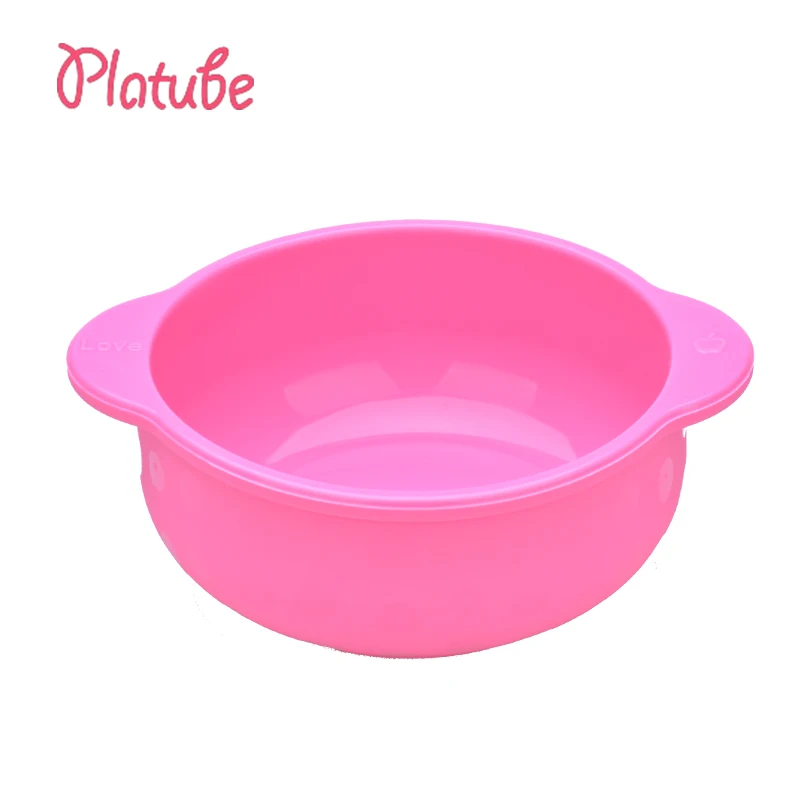 pink Детская бамбуковая посуда для кормления, миски для детей, тарелка для еды, столовая утварь для кормления, набор тарелок для детей, ложка, миска - Цвет: pink