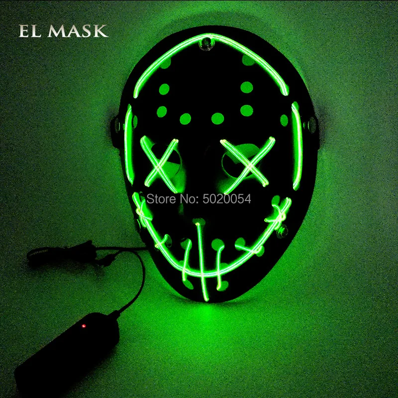 Design-B Lemon Green Аниме Expro декоративная светодиодная светящаяся маска черная пантера Косплей EL маска для светящиеся вечерние на Хэллоуин день рождения - Цвет: Design-B Lemon Green