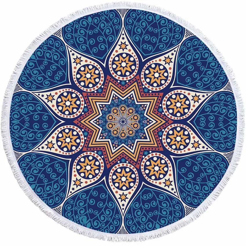 Pattern 15 Мандала геометрический круглый пляжное полотенце с кисточками Богемия микрофибра банное полотенце для душа для Взрослых Коврик для пикника йога одеяло покрывало - Цвет: Pattern 15