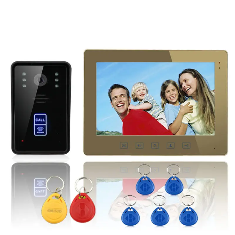 

10"LCD Wired Touch Key Video Door Phone Doorbell Entry Intercom System IR Camera