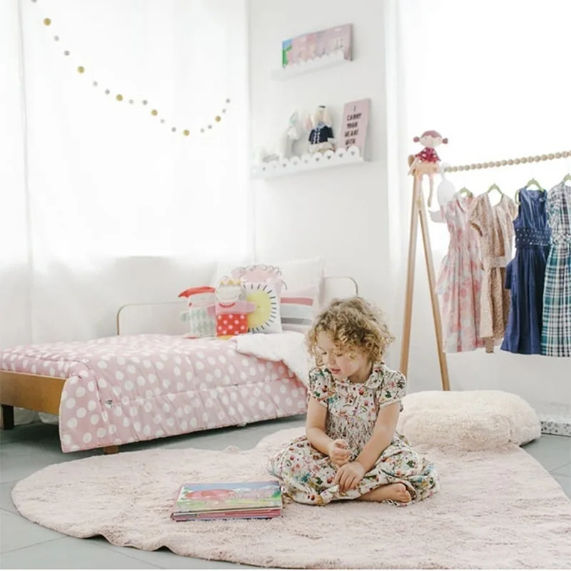 Мягкие плюшевые коврики DDWE INS в скандинавском стиле розового цвета с надписью Love