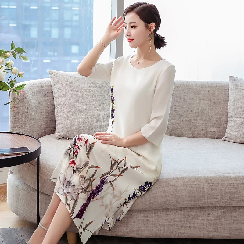 Женское Повседневное платье с рисунком из мультфильма Ao Dai Vietnam винтажное