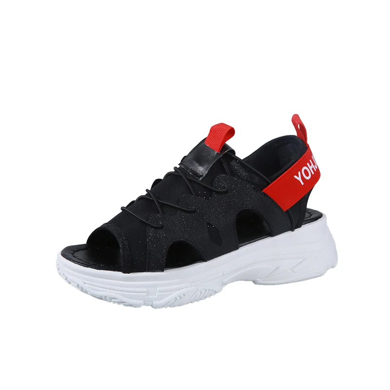 

Женские сандалии-гладиаторы, на танкетке с открытым носком, лето 2019, сандалии на среднем каблуке