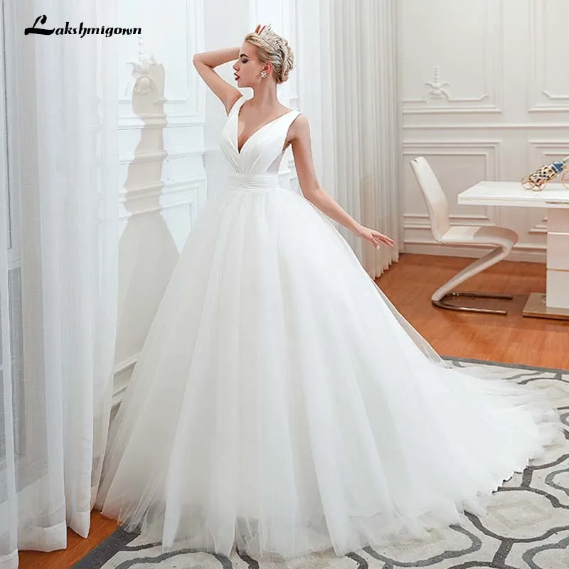 Глубокий v-образный вырез пляжное свадебное платье в стиле бохо vestido De Noiva новые очаровательные кружевные свадебные платья с оборками robe de mariee