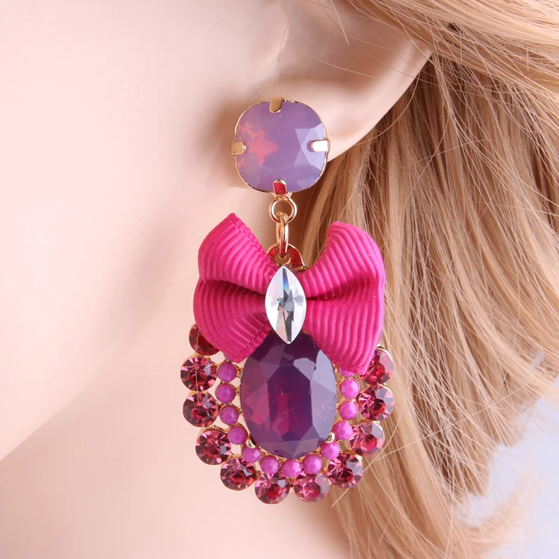 Большие серьги-подвески NeeFu WoFu Стразы висячие серьги из цинкового сплава большие