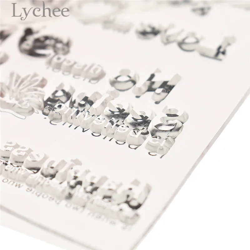Lychee общие слова прозрачные штампы прозрачная пластиковая папка для тиснения DIY