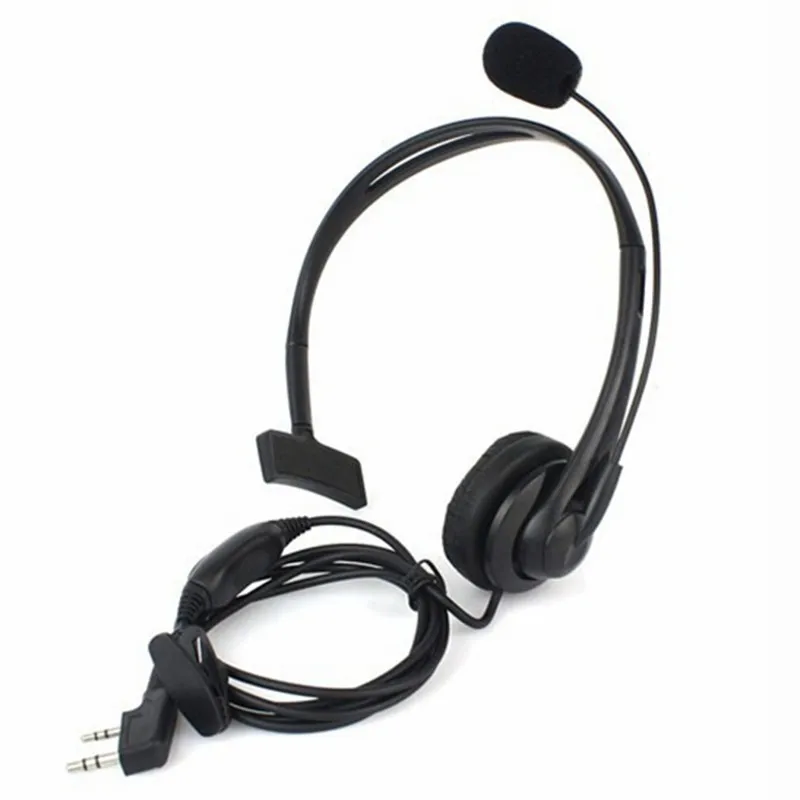 2 контакта PTT Mic гарнитура для Kenwood Radio QUANSHENG PUXING 'd xun HYT TYT TH Baofeng UV5R наушники черный