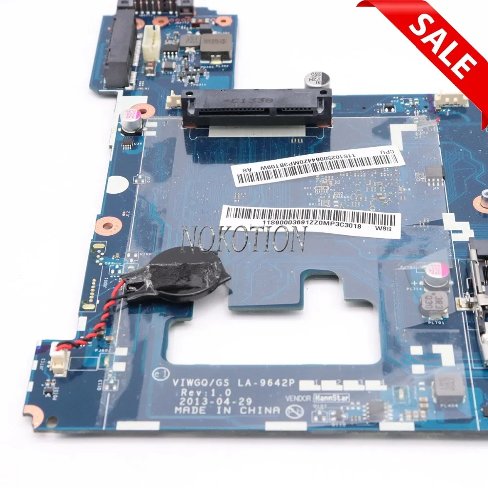 NOKOTION материнская плата для ноутбука lenovo ideapad G510 LA 9642P 90003691 розетка PGA 947 HM86 GMA HD4600 DDR3