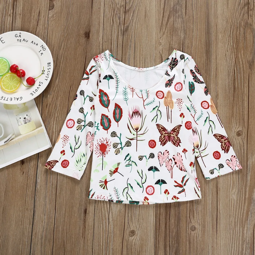 Puseky/детский комплект одежды для маленьких девочек топы с длинными рукавами и