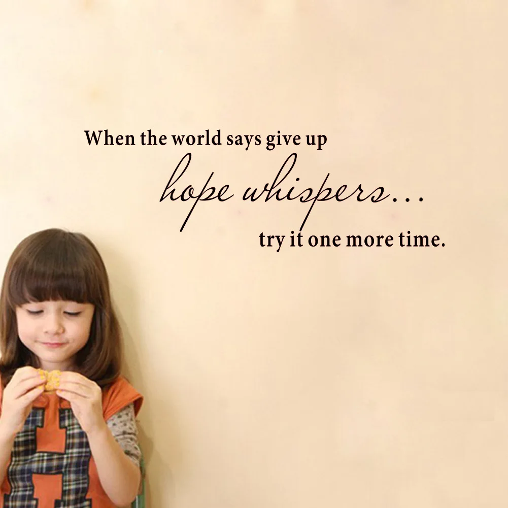 Hope whisper попробуйте еще раз цитата Настенная Наклейка для офиса и учебы детская