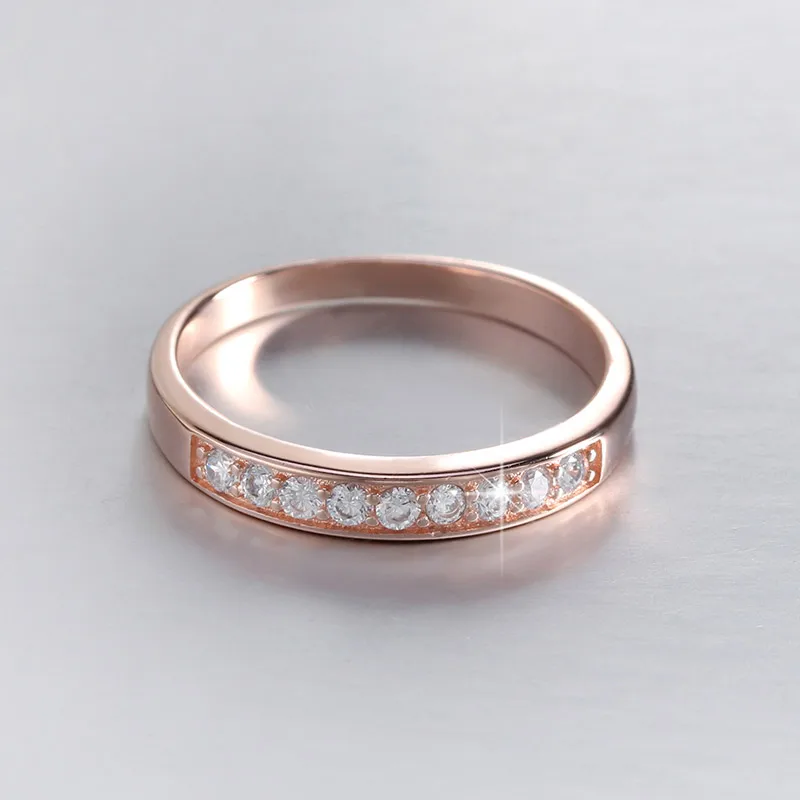 Rose Gold Color ORSA JEWELS, роскошное обручальное кольцо с австрийским цирконием для женщин, кольцо вечности,, розовое золото и серебряное кольцо, поставщик OR24 - Цвет основного камня: Rose Gold Color