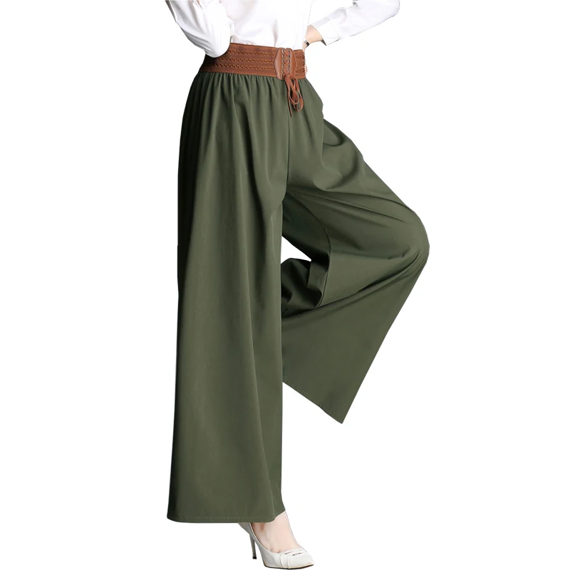 Широкие брюки новинка 2020 весенние теплые женские платья-юбки большого размера с