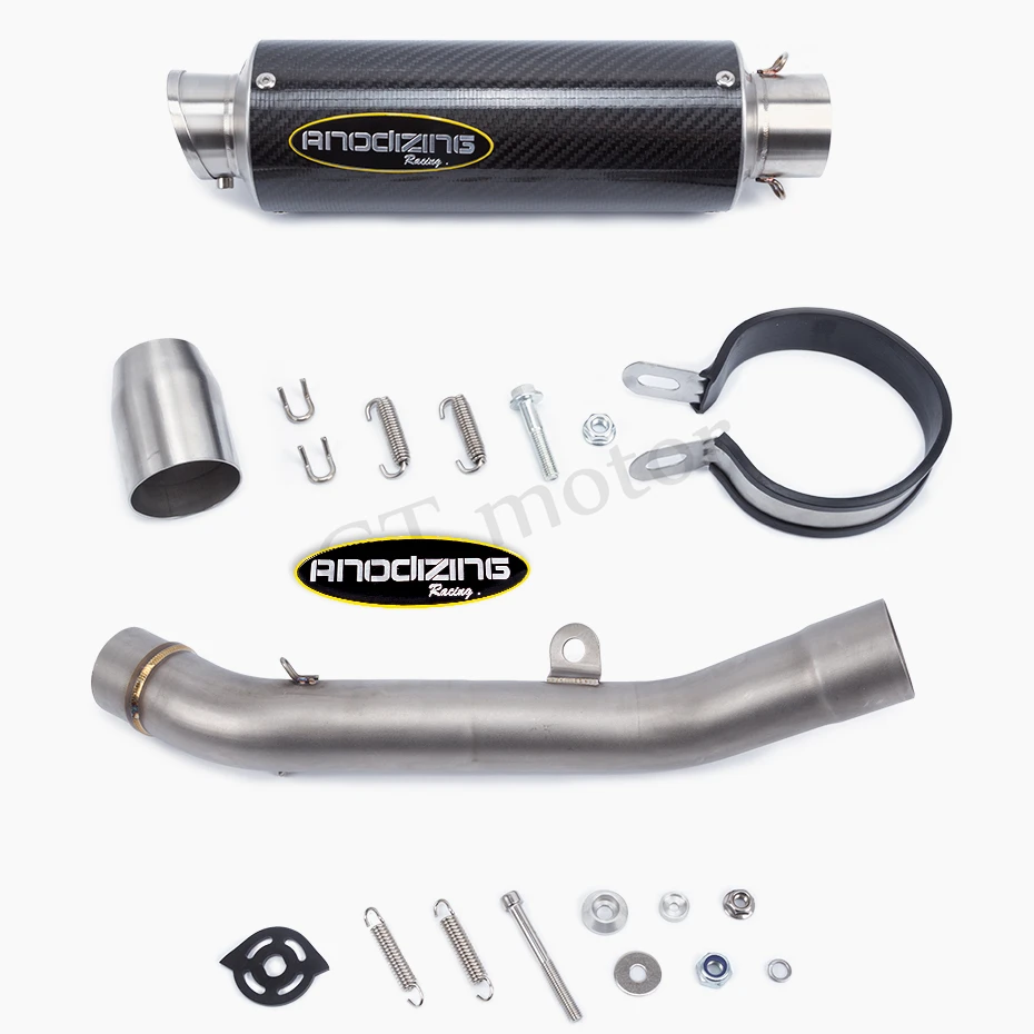 GT Motor -FOR Kawasaki Z800 Z 800 2013-2016 Carbon Fiber Exhaust Muffler Pipe Link middle Escape SLIP ON | Автомобили и мотоциклы
