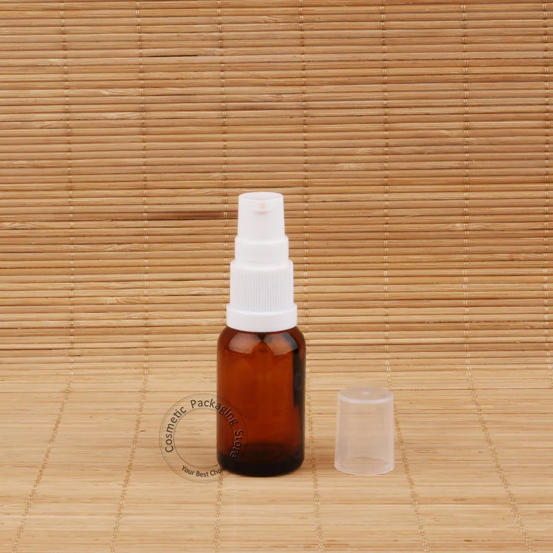 10 шт./лот акция 15 мл Янтарное стекло эфирное масло Bottle1/2 OZ насос для лосьона мини