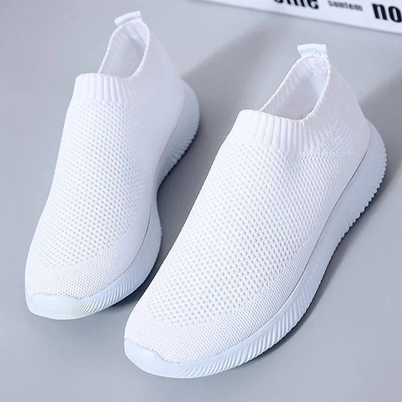Женские трикотажные носки спортивная обувь дышащие кроссовки без шнуровки