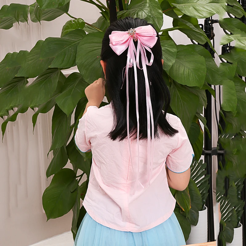 Children's hair accessories Chinese ancient costume headdress style ribbon bow retro tassel | Детская одежда и обувь