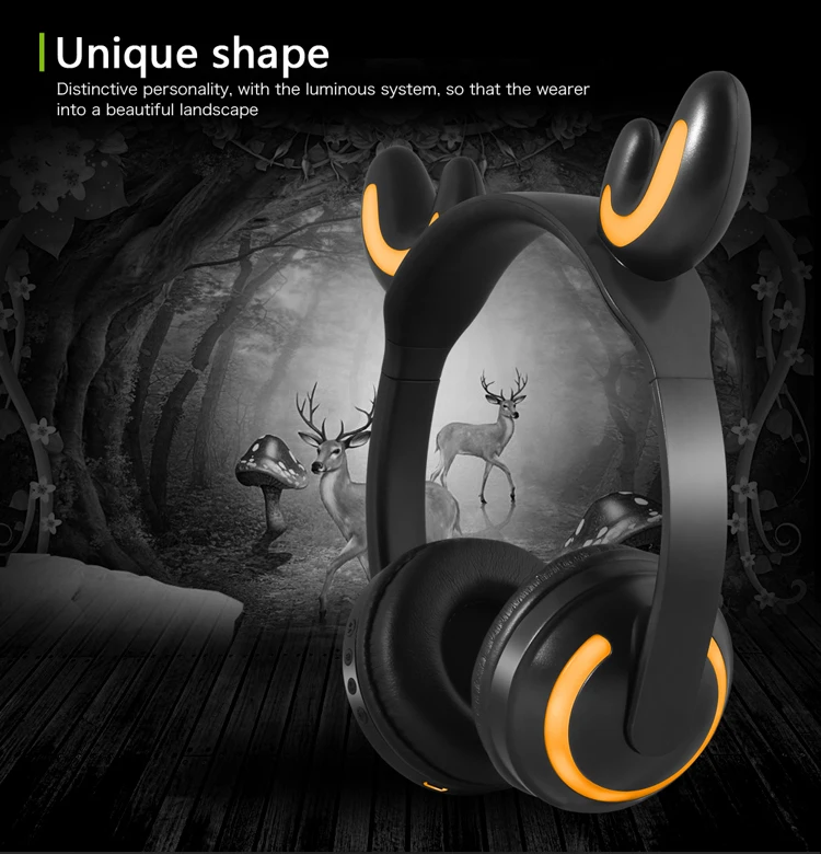 Bluetooth кошачьи наушники светодиодные мигающие светящиеся