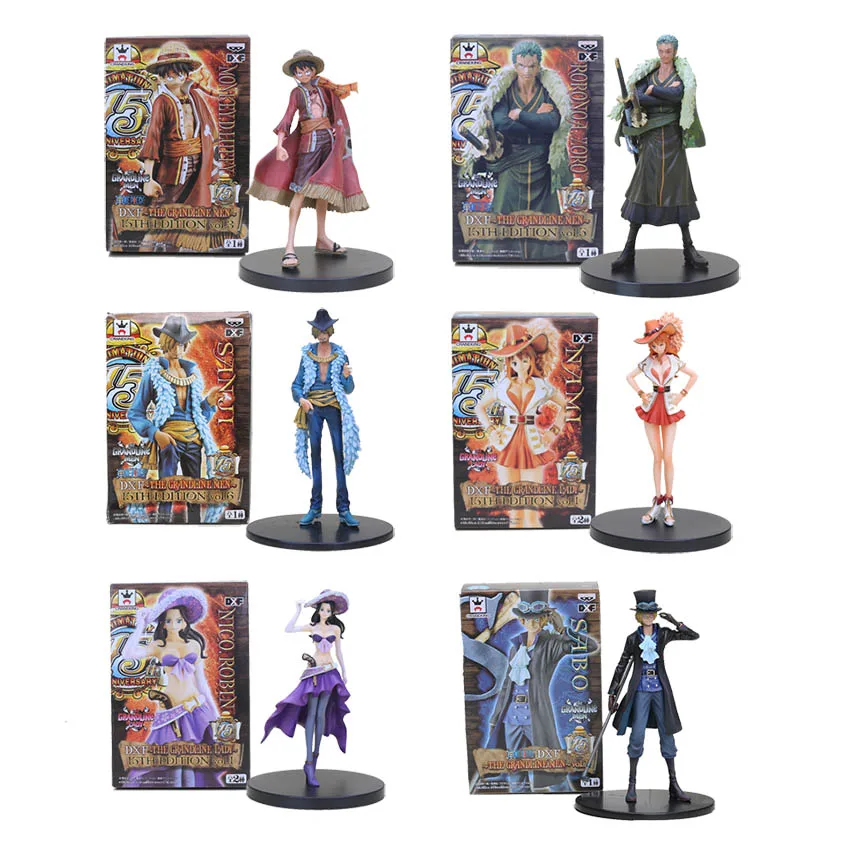 17 18 см аниме One Piece DXF Luffy Zoro Sanji Nami Nico Sabo The Grandline для мужчин и женщин 15 летие ПВХ