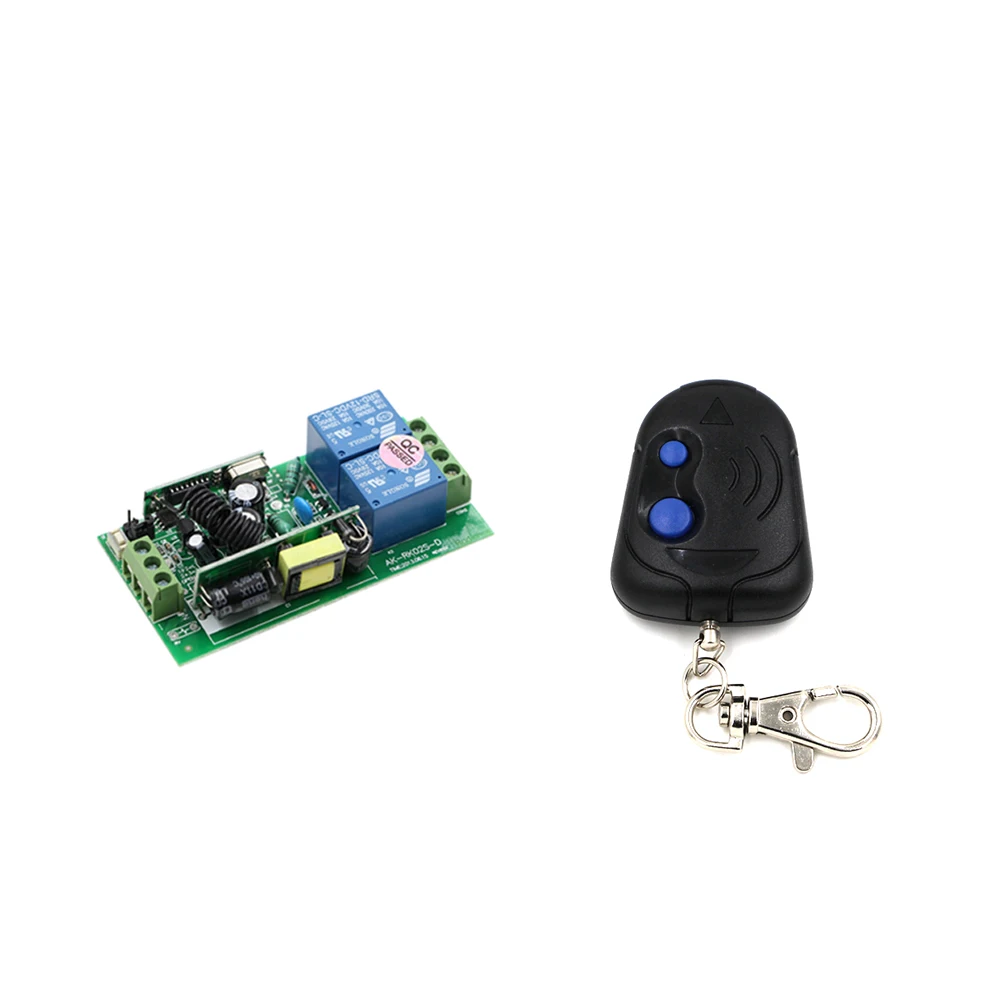 

Hot Sale AC85V-250V 10A 2CH RF Wireless Remote Control System Receiver & Transmitter Learning Code Adjustable 315/433MHZ