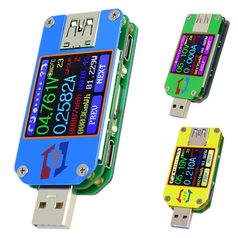 

Type- C Voltmeter Ammeter UM25/25C,UM24/24C,UM34/34C Color LCD Display DC Volt Quick Charger amp ammeter Power Bank Detector