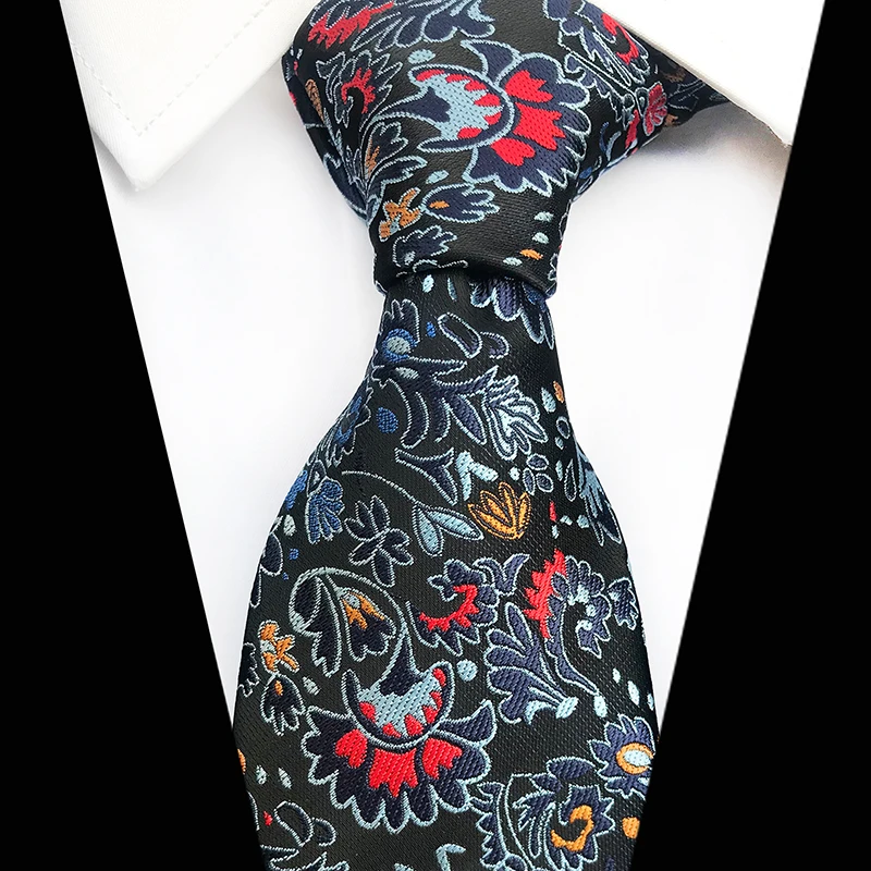 

High Quantity 18 Styles Men 8CM Silk Tie Fashion Paisley Floral Party Wedding Classic Business Tie Woven Mens Wide Necktie Gifts
