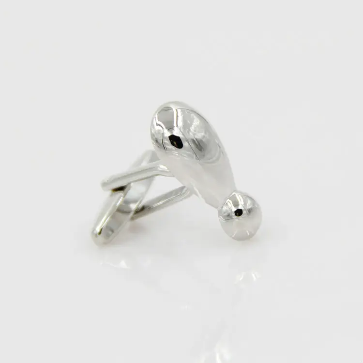 

Exclamation mark silver style cuff sleeve nail cufflinks