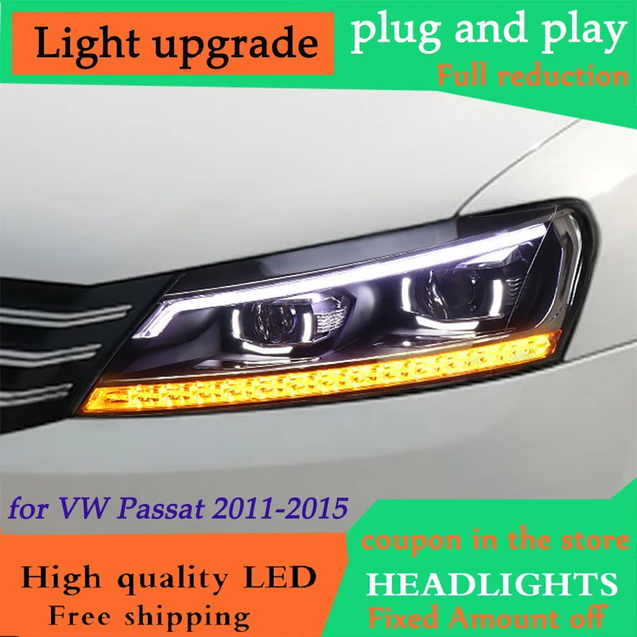D YL Стайлинг автомобиля для VW Passat B7 фары 2011 2019 2015 2018 Америка CC светодиодные DRL Bi Xenon
