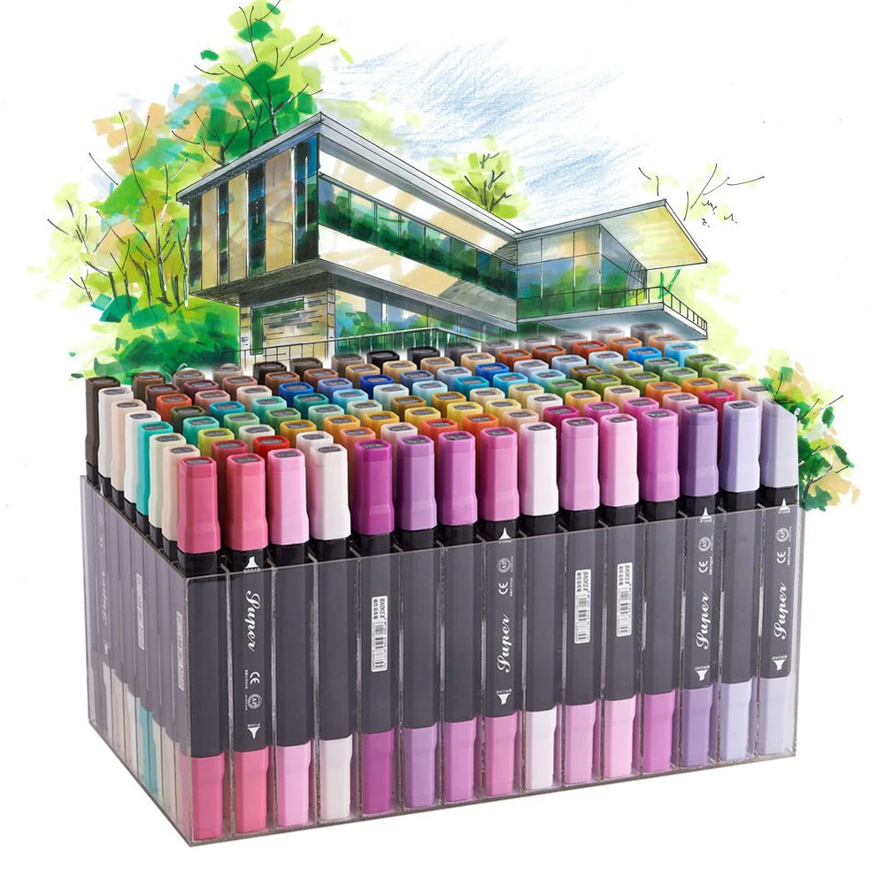 12/24/36/48/72/96/120 Colors Sketch Markers Dual Head Professional Art markers Set For Manga Marker Office school supplies | Канцтовары