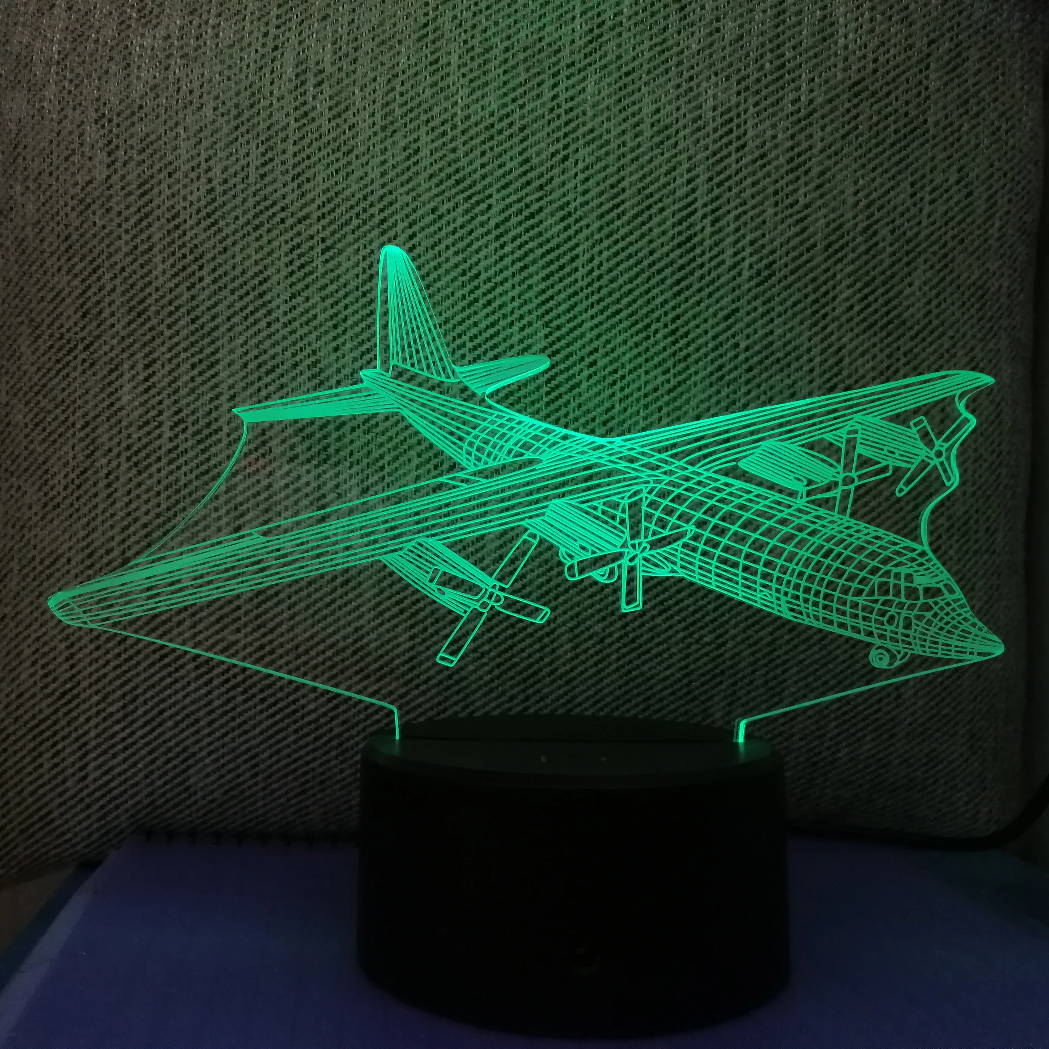 Новый Воздушный самолет 3D Ночник LED дистанционный сенсорный боец настольная