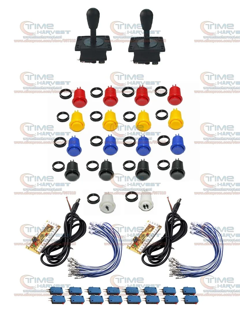 Arcade parts kits Bundle including arcade joystick button for DIY contoller for arcade game MAME Raspberry PI 1set Free shipping