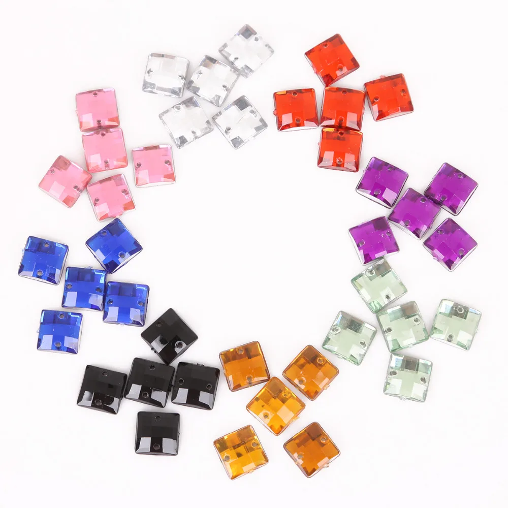 100 шт. квадратные акриловые бусины 10*10 мм|rhinestone sew|flatback rhinestonesrhinestone sew on |