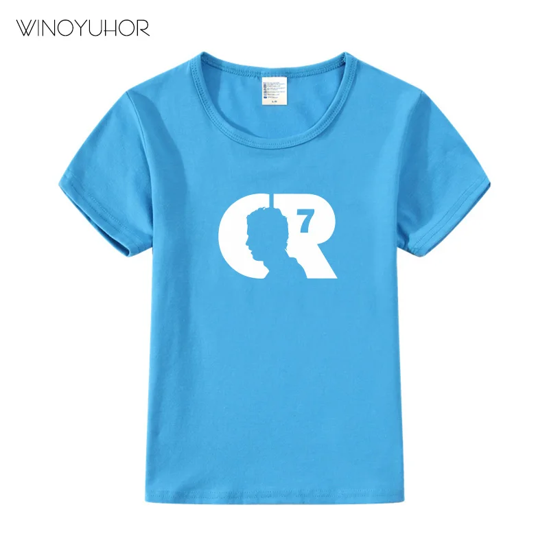 Kids CR7 Cristiano Ronaldo Print T-shirt Clothes Summer Casual Short Sleeve T Shirt Boys Girl Football Tshirt Cool Tee Tops