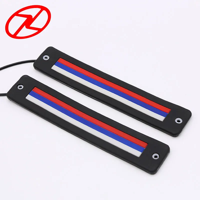 2 шт. водонепроницаемый полосатый цвета COB Чип светодиодный авто гибкий дневной