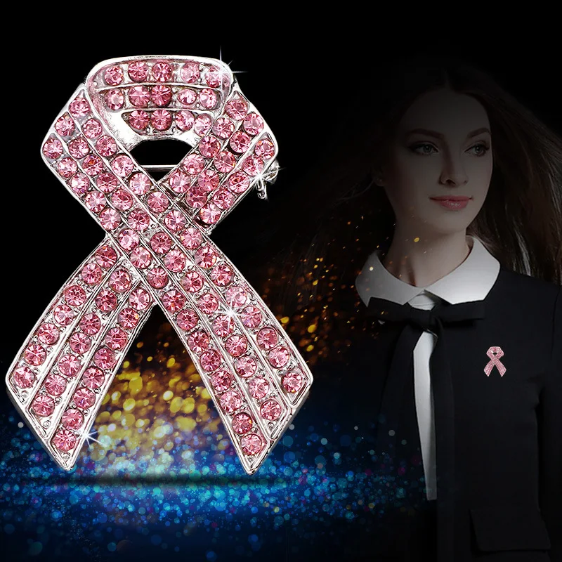 Китайская модная брошь все украшения Розовый кристаллический корсет с лентой на