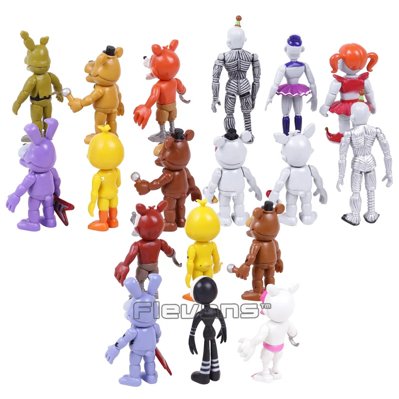 С рисунком персонажей из игры «пять ночей в Фредди» «Five Nights at Freddy's», «пять ночей, бонии, Фокси» из мультфильма для мальчика, Freddy Fazbear медведь игрушки ПВХ Фигурки 18 шт./компл