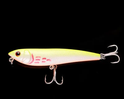 11g Yellow DOG-X, супер карандаш, приманка, 11 г/9 см, топ, водные собаки, рыбалка, живот, Светящиеся жесткие приманки, приманка, держатель VMC, крючок, лот, 5 штук - Цвет: 11g Yellow