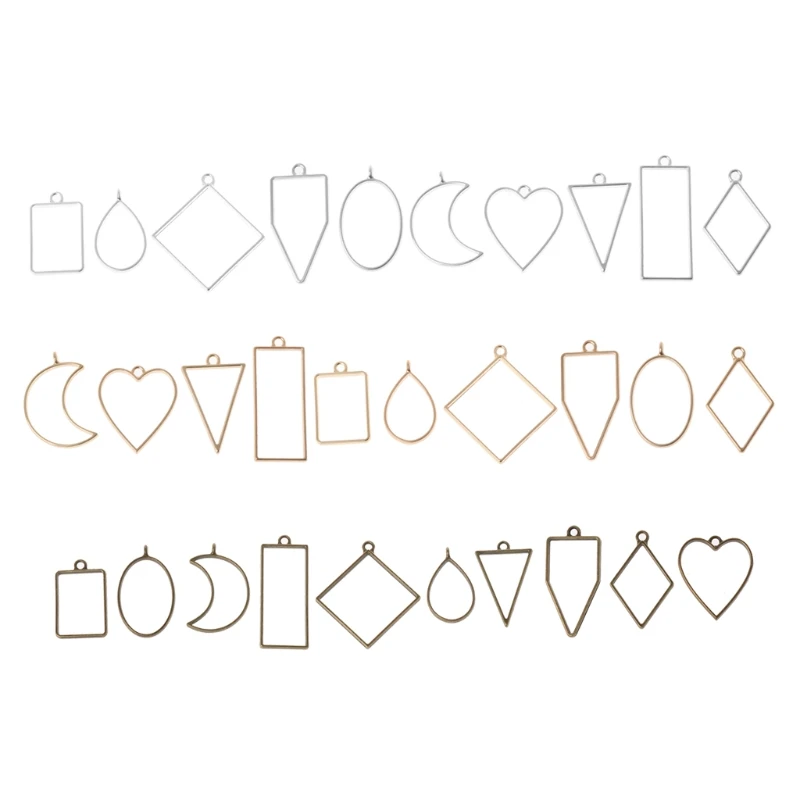 10 шт. разнообразные геометрические Пустые Подвески в виде прессованных цветов |