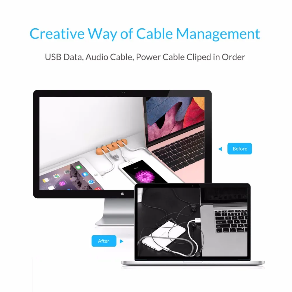 ORICO Кабельный Держатель CBS5 пять цветов материал из силикагеля органайзер для