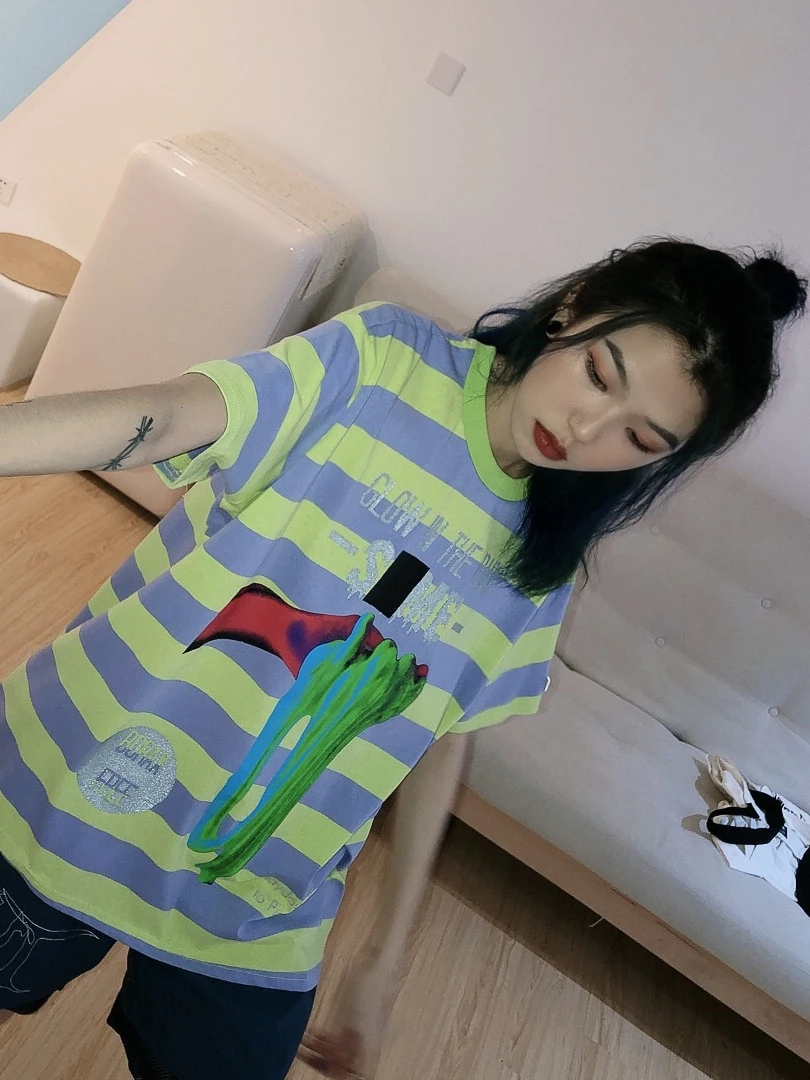 Уличный модный бренд ретро персональный Тотем Печать Урожай BF пара короткий