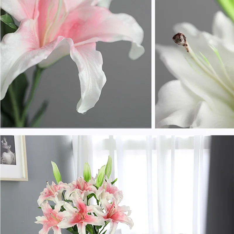Xuanxiaotong большой искусственный PU Lilium цветы для дома декоративные наилучшие пожелания для мамы подарок настольные украшения высокое качество