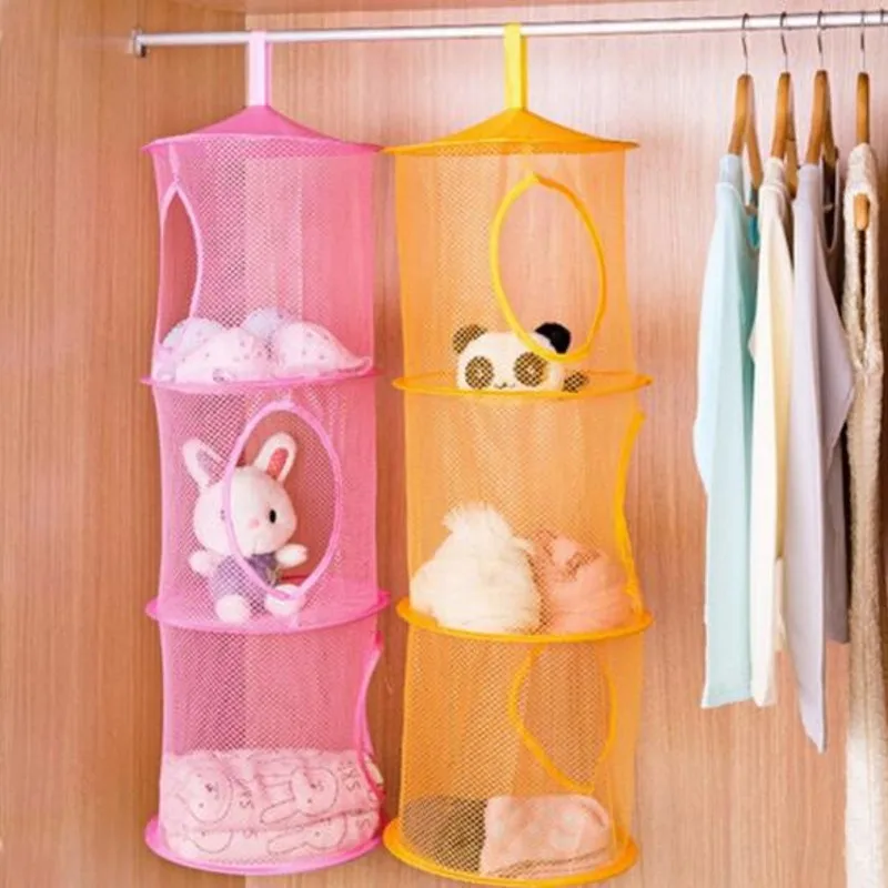 Hanging Storage Bag Bra Socks Windproof Folding Multi-Layer Drying Rack Mesh Balcony Clothes Net | Дом и сад
