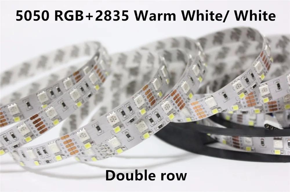 Светодиодная лента RGBW 5050 RGB + 2835 теплый белый/белый 12 В гибсветильник двухрядная 120