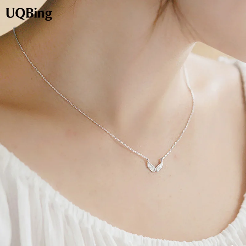 

Wholesale 925 Sterling Silver Necklaces Rhinestone Wing Pendants&Necklaces Jewelry Collar Colar de Plata